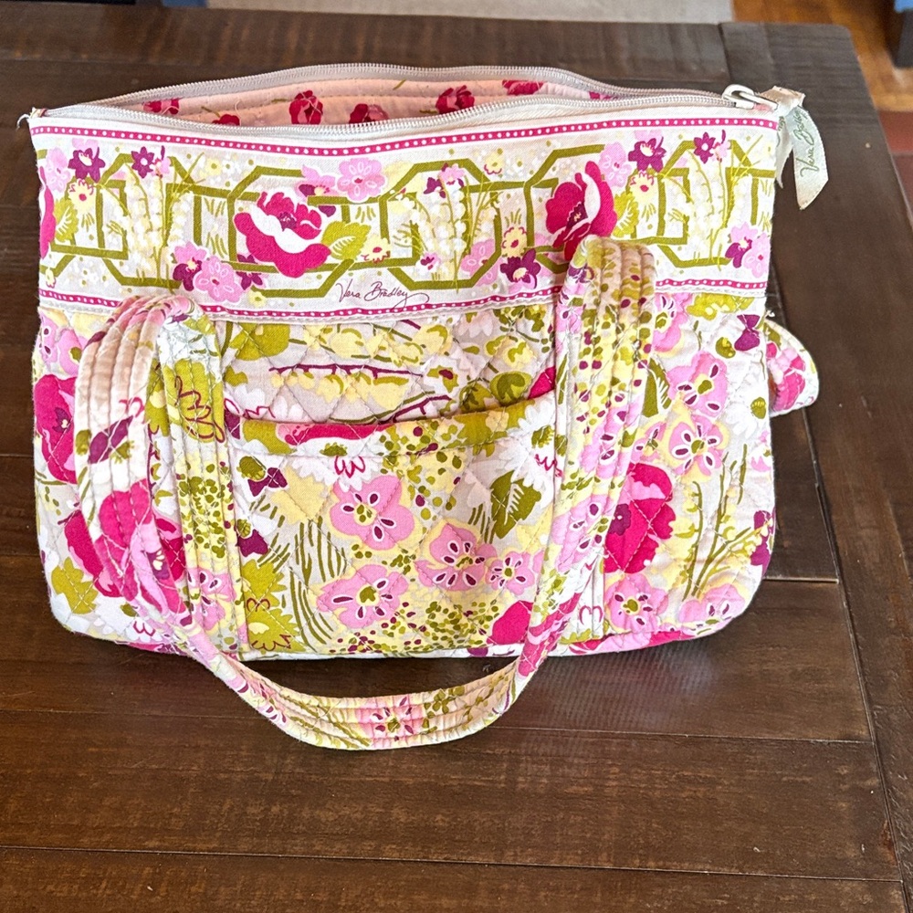 Vera Bradley Pink and Green Floral Tote
